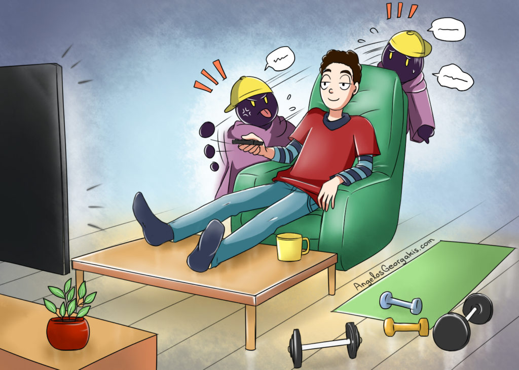 How to Deal with Anxiety Illustration - Do Nothing - Anxiety will go away when it thinks you're safe.