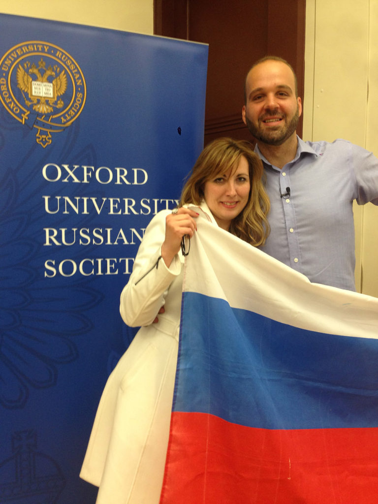Angelos Georgakis and Dr Nina Kruglikova. Dr Nina Kruglikova invited me to give a talk on how I learned Russian at the University of Oxford.